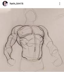 From shoulders on, we will start to draw arms and its muscles components. Harin Kim16 Anatomy Drawing Drawings Male Manga