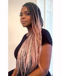 Pink Ombre Box Braids Braids With Shaved Sides Ombre Box Braids Girls Hairstyles Braids