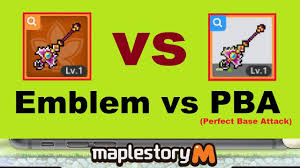 Emblem Vs Pba Weapons Which One Is Better Maplestory M Tips Info