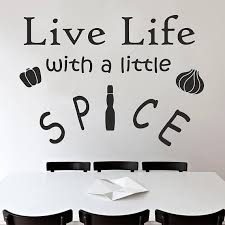 Live Life With A Little Spice Wall Decal Kitchen Quote Wall Vinyl Kitchen Decor Kitchen Wall Decal Crockery Spices Decal Wall Art 311 Wall Decals Kitchen Wall Decals Wall Quotes