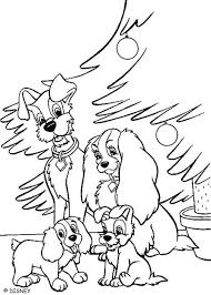 Lady And The Tramp And Puppies Christmas Tree Coloring Page Cartoon Coloring Pages Horse Coloring Pages Disney Coloring Pages