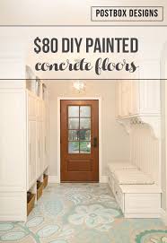 Painting a concrete floor before and after pictures. My Mudroom Floors 80 Makeover How To Paint Your Ugly Concrete Floors Postbox Designs