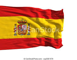 De gebruikte kleuren hebben geen specifieke symboliek. Vlag Spanje Het Wapperen Wind Gedetailleerd Sewn Wind Wind Zeer Doek Materiaal Vrijstaand Textuur Stukken Canstock