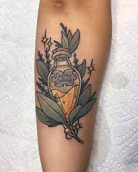 Potion Bottle Tattoo Designs Are Little Magical Accents That We Can T Help But Love Here Are A Bottle Tattoo Bottle Tattoo Design Potion Bottle Tattoo Design