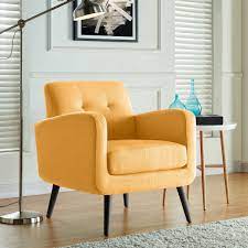 Okakopa solid wood rocking chair, living room armchair, single sofa chair with thickened cushion with pillow modern accent chair glider rocker for nursery adults (mustard yellow) 4.0 out of 5 stars 9 $154.99 $ 154. Carson Carrington Keflavik Gold Yellow Mid Century Accent Chair Overstock 20370472
