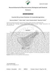 Most essential oils are gentle enough that they won't kill aphids or other pests, they'll just simply keep them away. Pdf Essential Oils As Green Pesticides For Sustainable Agriculture