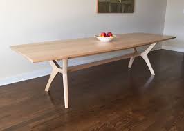 Modern Dining Table By Schick Furniture This Modern Trestle Table Comfortably Seats Up To 10 Guests And Leaves Room Oak Dining Room Table Dining Table Table