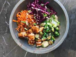 Bol De Tofu Popcorn Avec Chou Marine Sauce Wafu Et Chou De Bruxelles Popcorn Tofu Bowl With Marinated Cabbage Wafu Sauce And Recipes Tofu Cooking Recipes