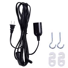 E27 Bulb Socket Lamp Light Cord With Two Prong Us Plug And On Off Switch 2pk Hde 12 Ft Extension Hanging Pendant Light Two Pack E26 Light Sockets