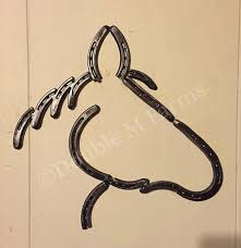 Horseshoe Horse Head Art Horseshoe Art Horse Head Art Horse Head Wall Hanging Western Decor Horseshoe Art Metal Art Welded Horseshoe Crafts Projects