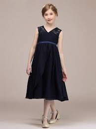 Dark Navy Junior Bridesmaid Dresses Simple Chiffon Tea Length Junior Bridesmaid Dr Junior Bridesmaid Dresses Bridesmaid Dresses Bridesmaid Dresses Long Chiffon