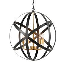 Guaranteed low prices on modern lighting, fans, furniture and decor + free shipping on orders over $75!. Black Metal Orb Sphere Globe Foyer Pendant Chandelier 5 Lights Claxy