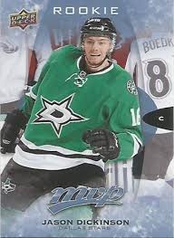 Jason dickinson (4 temmuz 1995 doğumlu) kanadalı profesyonel buz hokeyi forvet şu anda national hockey league (nhl) dallas stars için oynuyor. Future Watch Jason Dickinson Hockey Rookie Cards Stars Go Gts