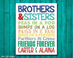 Brother And Sister Wall Art Sibling Wall Art Kids Room Etsy Sisters Wall Art Sibling Wall Art Kids Room