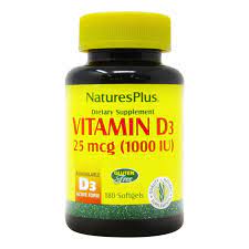 Bestellen sie 50 kapseln terranova vitamin d3 + k2 1000 iu & 50 mcg complex für 25,95. Nature S Plus Vitamin D3 25 Mcg 1 000 Iu 180 Softgels Evitamins Com