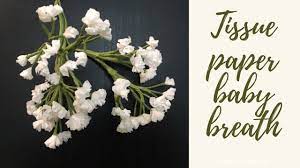 How To Make Tissue Paper Baby Breath Flower Diy Paper Flower Youtube Paper Flowers Diy Tissue Paper Flowers Paper Flowers