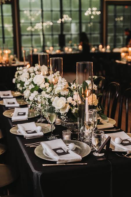 Elegant Black and White Wedding Table Decorations | TikTok