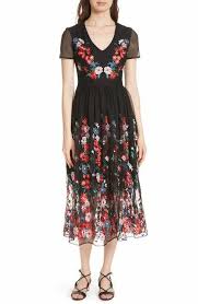 Maje Raphael Embroidered Midi Dress Embroidered Midi Dress Dresses Midi Dress