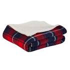 Thoughtfully Sourced Christmas Decoration Plaid Throw Blanket, Red, 50-in x 60-in CANVAS