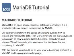 Learn Mariadb With Step By Step Tutorial And References Tutorial Relational Database Learning