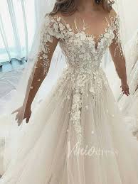 Long Sleeve Champagne Wedding Dresses With 3d Lace Appliques Vw1215 Wedding Dresses Beaded Wedding Dress Champagne Wedding Dress Long Sleeve