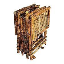 This furniture must go indoors or very well covered outdoor areas. Rattan Bamboo Tv Tray W Stand Set Of 4