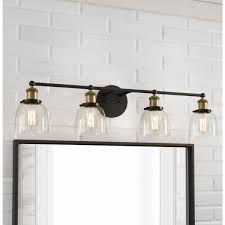 Home Decorators Collection Evelyn 4 Light Artisan Bronze Vanity Light Hb2628 313 The Home Black Bathroom Light Fixtures Black Bathroom Light Vanity Lighting