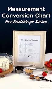 Measurement conversion chart for recipes cooking light. Measurement Conversion Chart Printable Kitchen Tool Living Locurto
