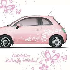 Ilka Parey Wandtattoo Welt Autoaufkleber Autotattoo Butterfly Hibiskus Schmetterlinge 80 Teile Hawaiiblumen Blumenaufkleber Auto Car Accesories Car Car Decals