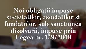 26 din 30 ianuarie 2000 cu privire la asociatii si fundatii ). Modificari Legislative 15 22 Iulie 2019 Avestis International Srl