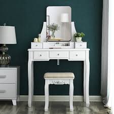 We did not find results for: Vasagle Coiffeuse Avec Miroir 5 Tiroirs Tabouret Boite De Rangement 80 X 40 X 137 5 Cm Pieds En Bois Massif Blanc Cdiscount Maison
