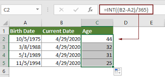 You'll be able to find out the exact number of years. How To Convert Birthdate To Age Quickly In Excel