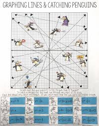 This Was So Fun My Algebra Students Loved This Winter Themed Graphing Lines Worksh Algebra Activities Middle School Math Worksheets Graphing Linear Equations