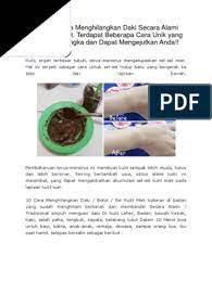 Ada banyak cara menghilangkan daki yang bisa anda lakukan. Inilah 10 Cara Menghilangkan Daki Secara Alami Dalam 15 Menit Pdf