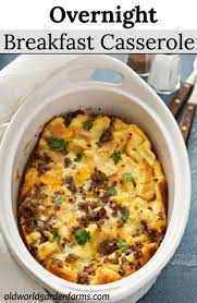 Overnight Bacon Breakfast Casserole Old World Garden Farms Crockpot Breakfast Casserole Crockpot Breakfast Breakfast Recipes Casserole