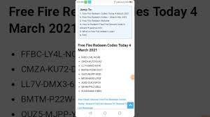 March 2021 updated free fire redeem code list. Free Fire Redeem Code 4 March 2021 Rewards Claim Now Youtube