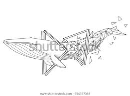 Graphic Blue Whale Swimming Through Triangular Stok Vektor Telifsiz 654387388 2020 Mavi Balina Sanatcilar Tattoo
