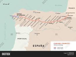 For those who are planning to walk the camino frances, i've marked every stage on google maps so you can download it on your phone and use it during your way. French Way Map Vector Photo Free Trial Bigstock