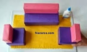 Oyun Evi Icin Kutulardan Oyuncak Koltuk Ve Sehpa Yapimi 2020 Kutular Ev Icin Oyuncak