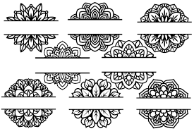 Download Mandala Svg Mandalas Svg Mandala Split Monogram Frame By Julydigitalimages Thehungryjpeg Com
