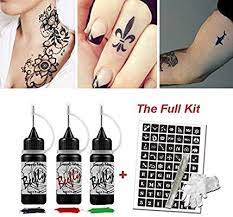 Jagua Temporary Tattoos Kit Semi Permanent Tattoo Freehand Bottle Organic Jagua Fruit Based With Special Des Diy Tattoo Diy Tattoo Permanent Tattoo Stencils