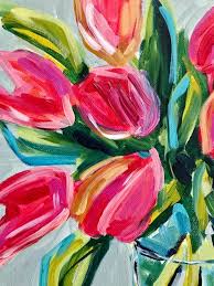 Flower canvas art add splashes of color and offer incredible inspiration whether the focus is a single flower or indeed a bouquet of them. Flower Painting How To Paint Tulips With Acrylic Paint On Canvas Tutorial Elle Byers Art