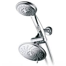 Hotel Spa 30 Spray 6 In Dual Shower Head And Handheld Shower Head In Chrome 21430 Rainfall Shower Dual Shower Heads Shower Heads