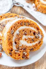 Serving and storing your beautiful pumpkin roll. Chocolate Pecan Pumpkin Roll Cake Stuffed With Cream Cheese Filling