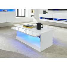 White high gloss coffee tables are the rave right now as they make a space appear bigger, brighter, and cleaner. Galicia High Gloss Coffee Table In White With Blue Led Lights