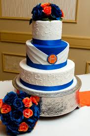 Royal Blue And Orange Wedding Cake Orange Wedding Cake Wedding Cakes Blue Royal Blue Wedding Cakes