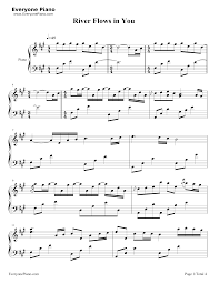 Instrumental solo in eb major. River Flows In You Yiruma Stave Preview