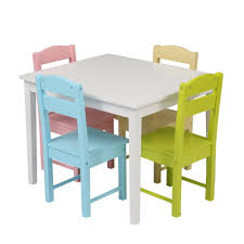 Beach themed furniture stencils children's tylenol. Children S Wooden Table Chair Set Include 1 Table 4 Chairs Pine P2 Density Board Colorful Natural Color Us Stock Big Promo 9168 Goteborgsaventyrscenter