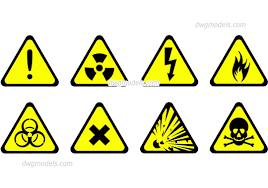 Hazard symbols or warning symbols are recognisable symbols designed to warn about hazardous or dangerous materials, locations, or objects, including electric currents, poisons, and radioactivity. Hazard Symbol Vector Free Autocad File Download