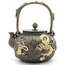 Japanese Cast Iron Golden Dragon Teapot Tea Pots Cast Iron Tea Pot Tea